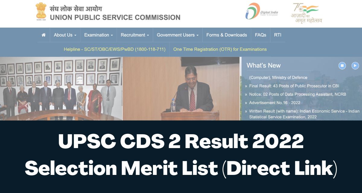 Upsc Cds Result Direct Link Cutoff Merit List Upsc Gov In