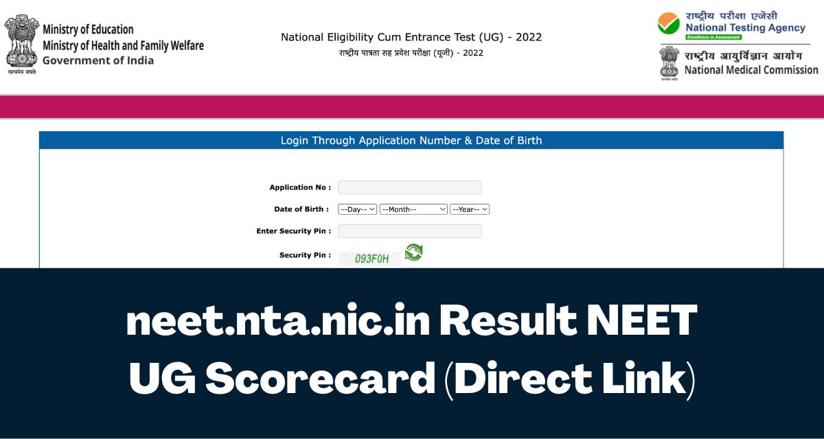 neet.nta.nic.in Result 2024 NEET UG Scorecard, CutOff Download Link