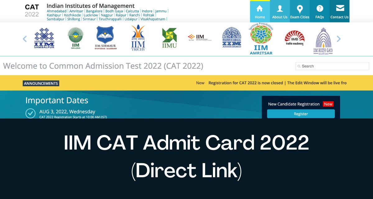 IIM CAT Admit Card 2024 Direct Link Common Admission Test Hall Ticket