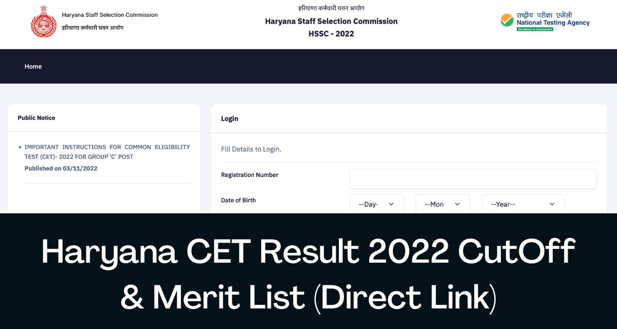 Haryana CET Result 2024 Direct Link Cut Off Marks & Merit List www