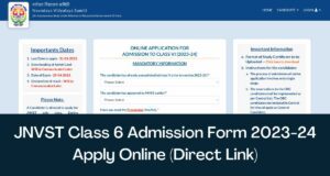 JNVST Class 6 Admission Form 2023-24 - Mulnivasi