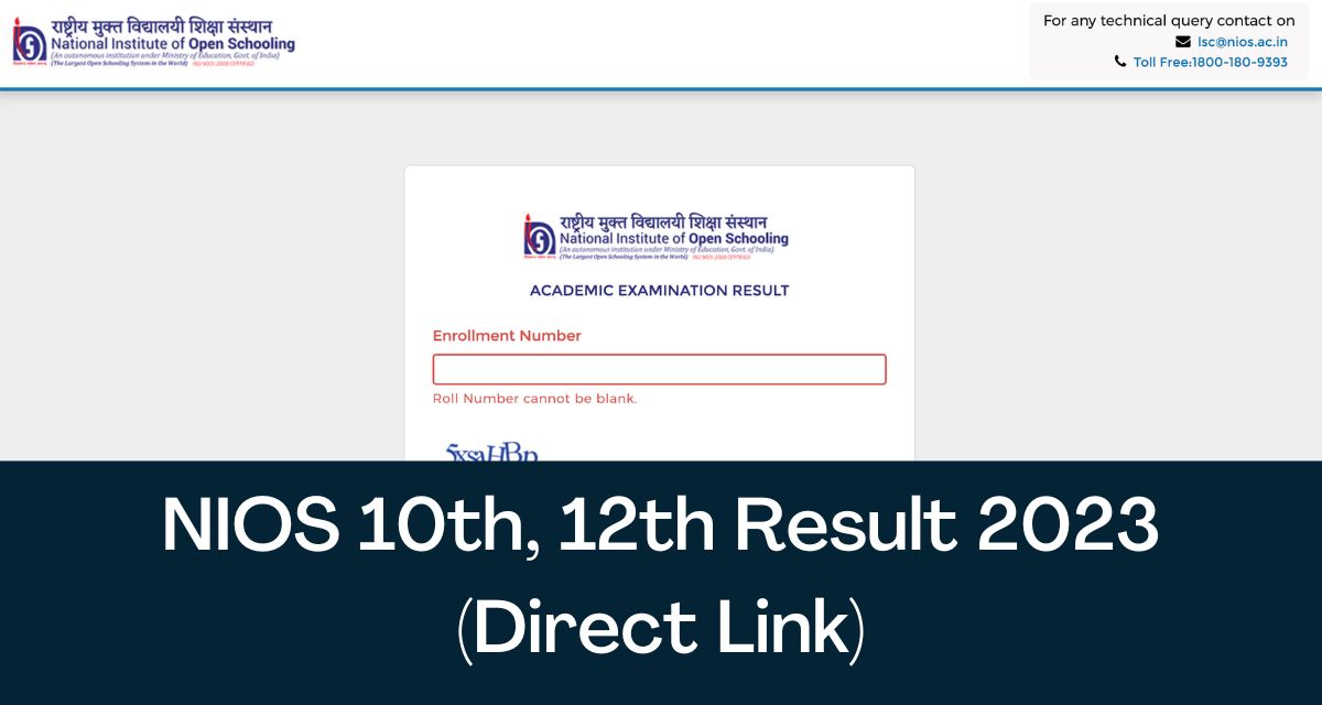 NIOS 10th, 12th Result 2024 Direct Link October Exam Results nios.ac.in