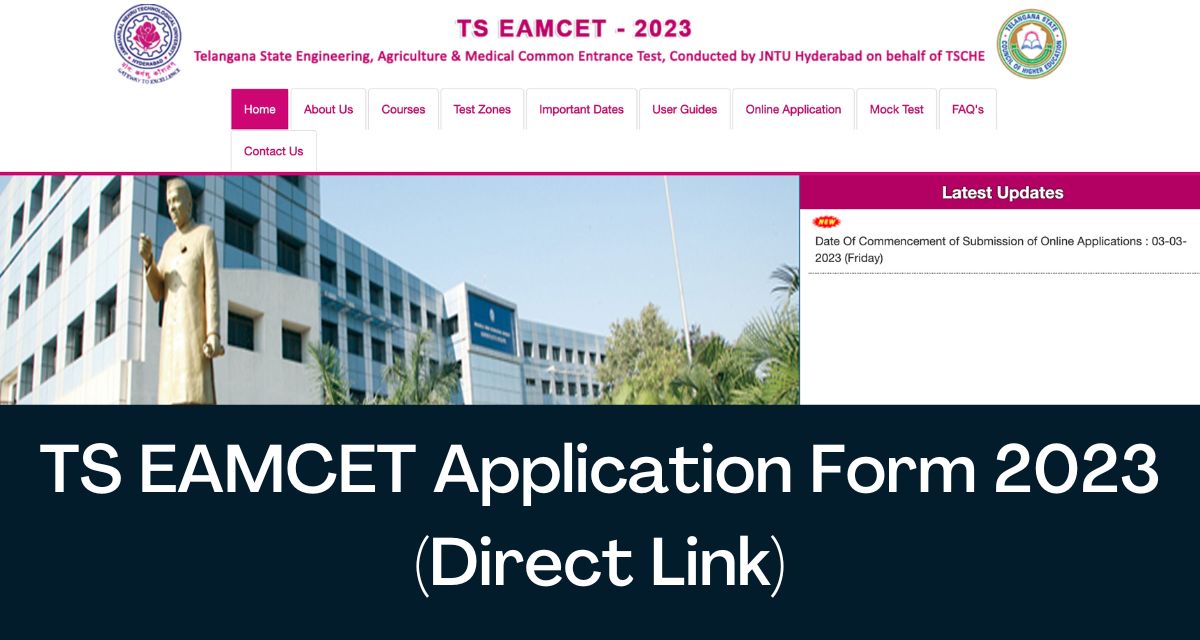 TS EAMCET Application Form 2024 Direct Link Notification, Apply