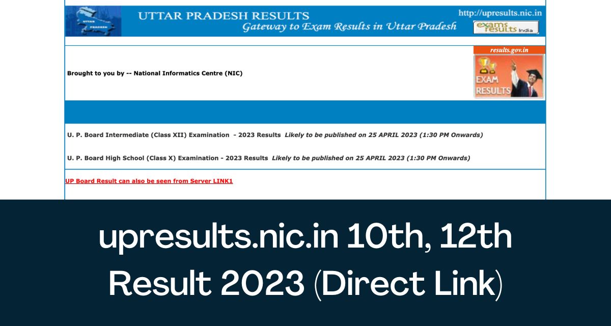 upresults.nic.in 10th, 12th Result 2024 Direct Link UP Board Results
