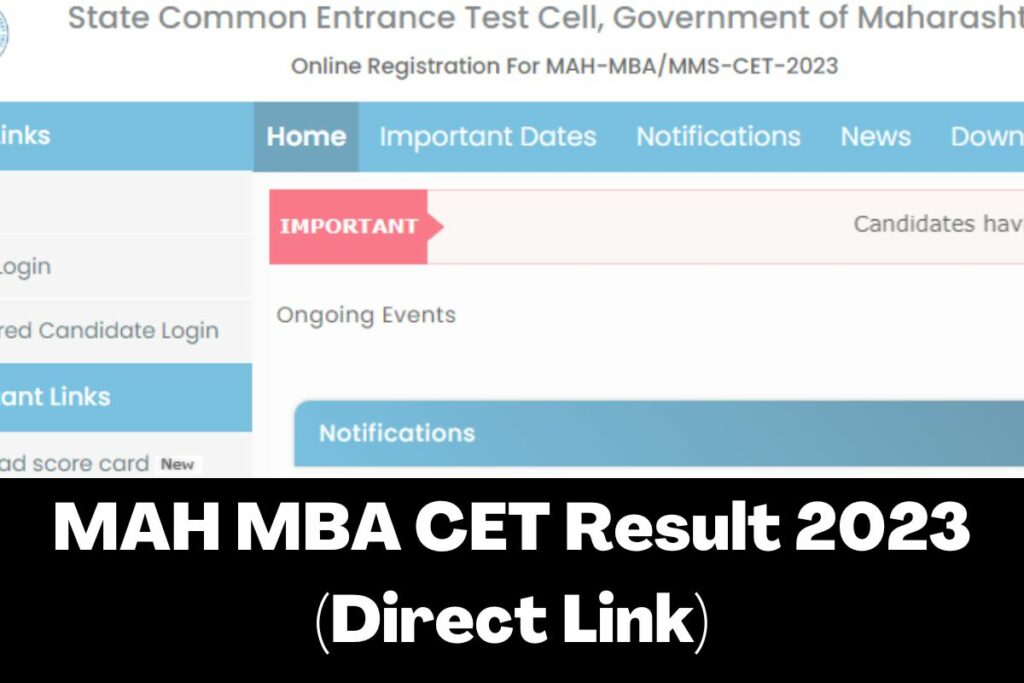 MAH MBA CET Result 2024 Direct Link Scorecard