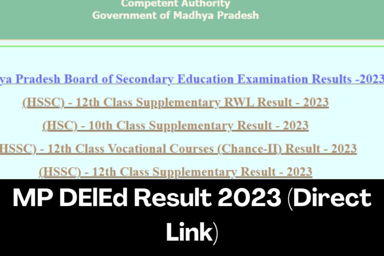 MP DElEd Result 2024 Direct Link 1st & 2nd Year Marksheet mpresults