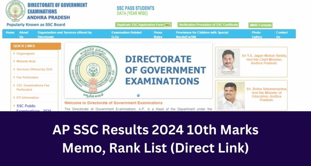 AP SSC Results 2024 Direct Link Manabadi BSEAP 10th Marks Memo, Rank