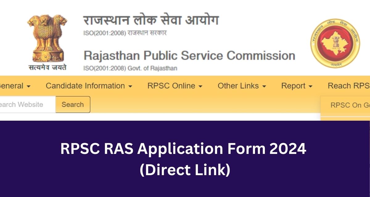 RPSC RAS Application Form 2024 Direct Link Notification rpsc